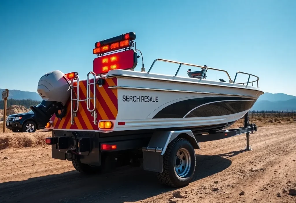 Search and rescue boat trailer with modern upgrades